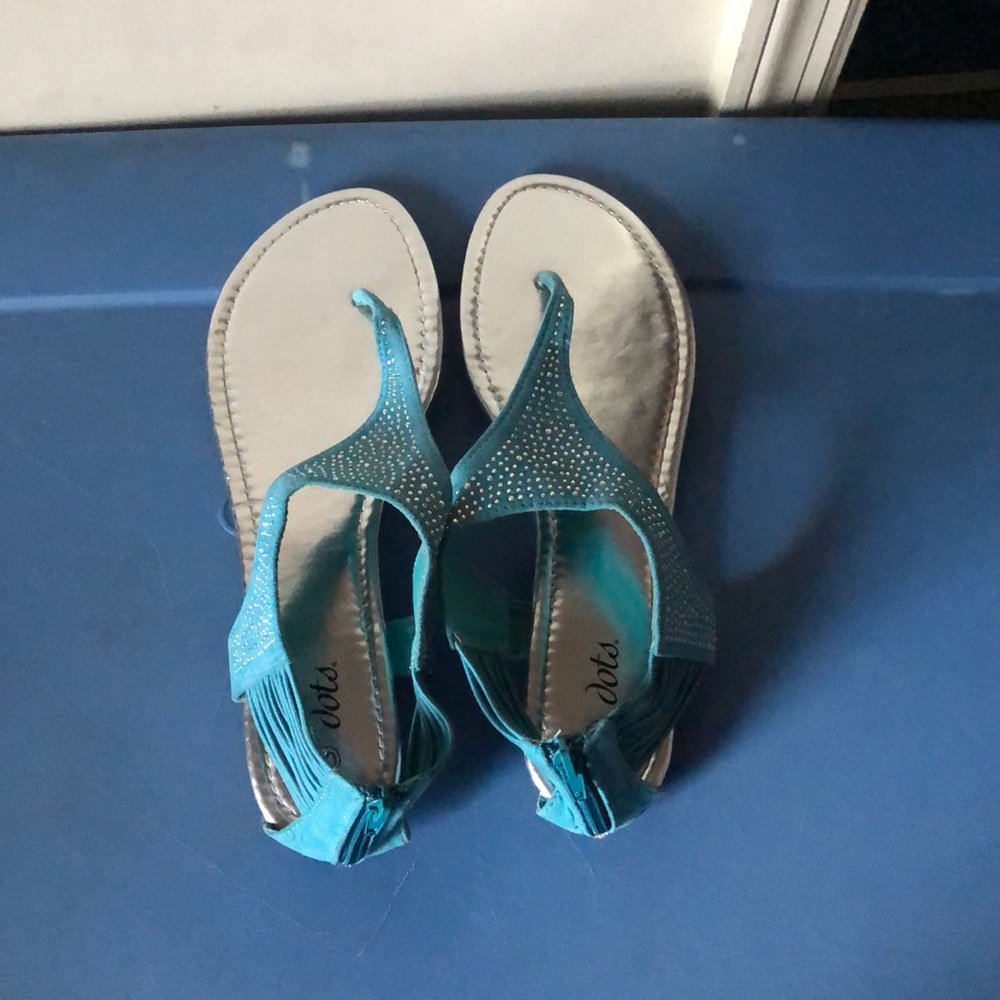 Blue zip up sandals